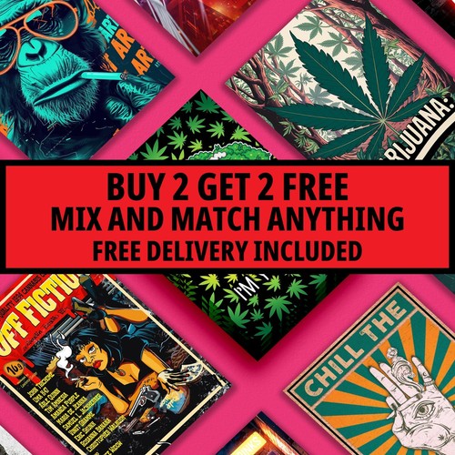 Weed poster retro - weed,